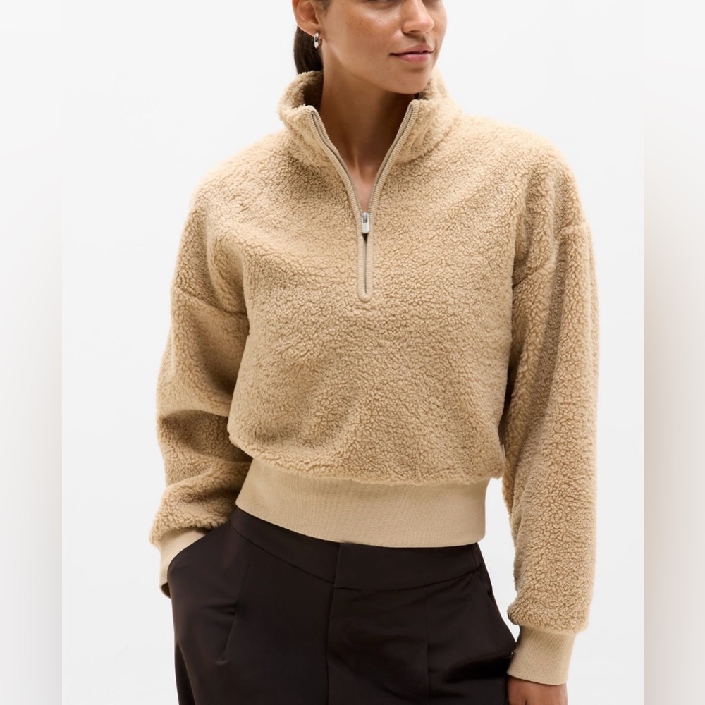 NWT Athleta In the Clouds Cozy Sherpa Fleece Pullover, size large